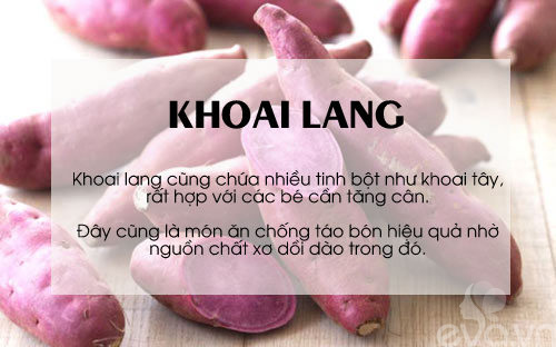 thực phẩm cho bé hay ăn chóng lớn